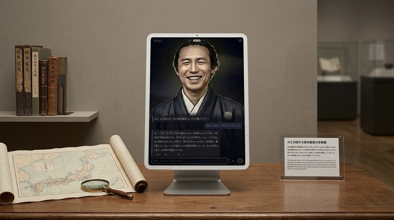 iPadスタンドでの対話体験 — 手軽に導入可能